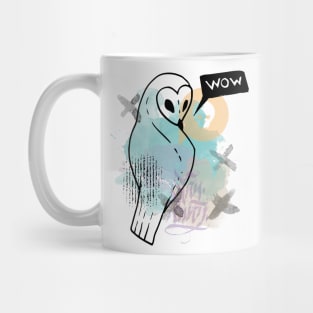 Owl abstract collage Mug